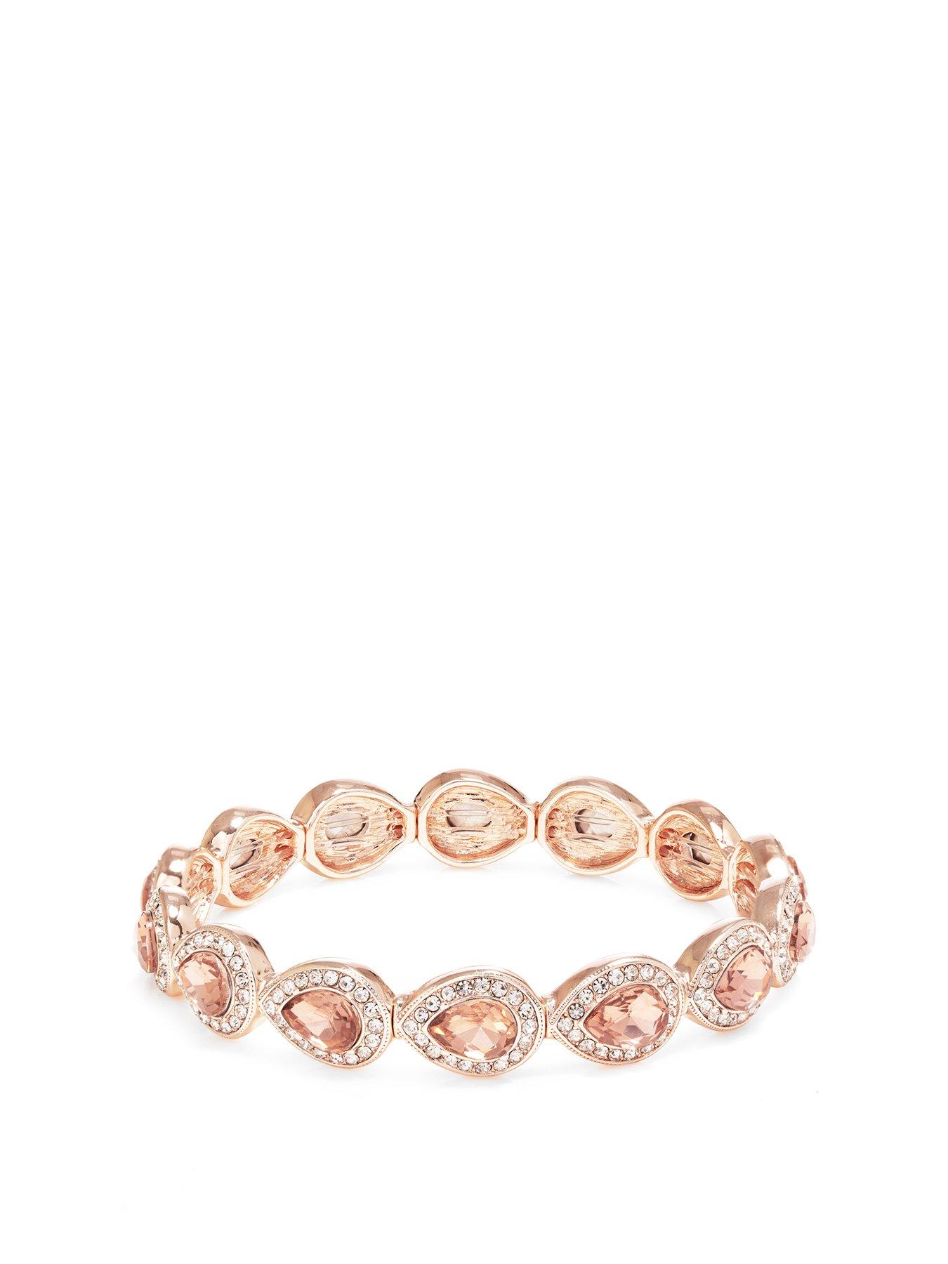 Jon Richard Rose Gold And Pink Stretch Wristwear Very