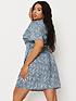  image of missguided-plusnbspmissguided-plus-floral-v-neck-tie-waist-dress-blue