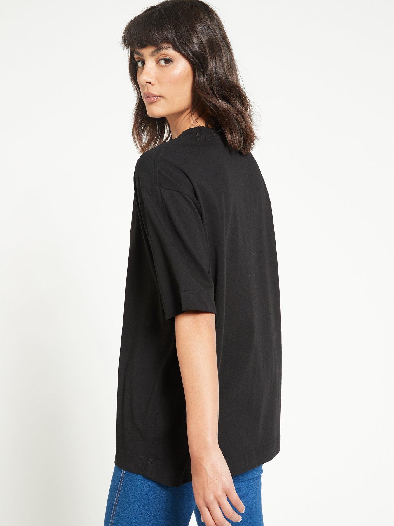 Everyday Oversized Longline T-Shirt - Black