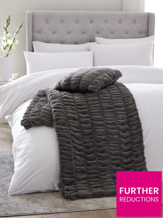front image of hotel-collection-ruched-fur-throw