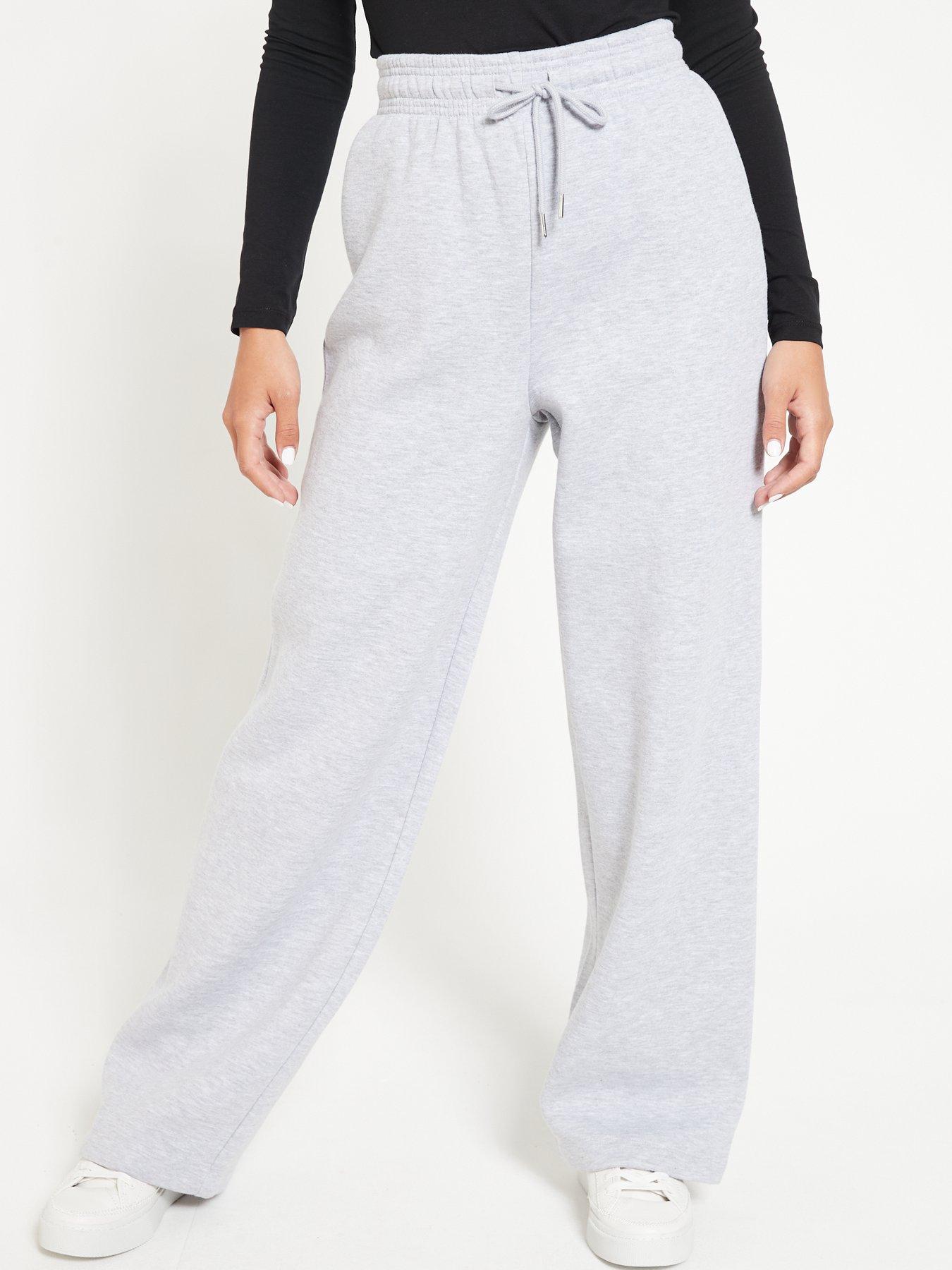 undefined Wide Leg Jogger - Grey Marl