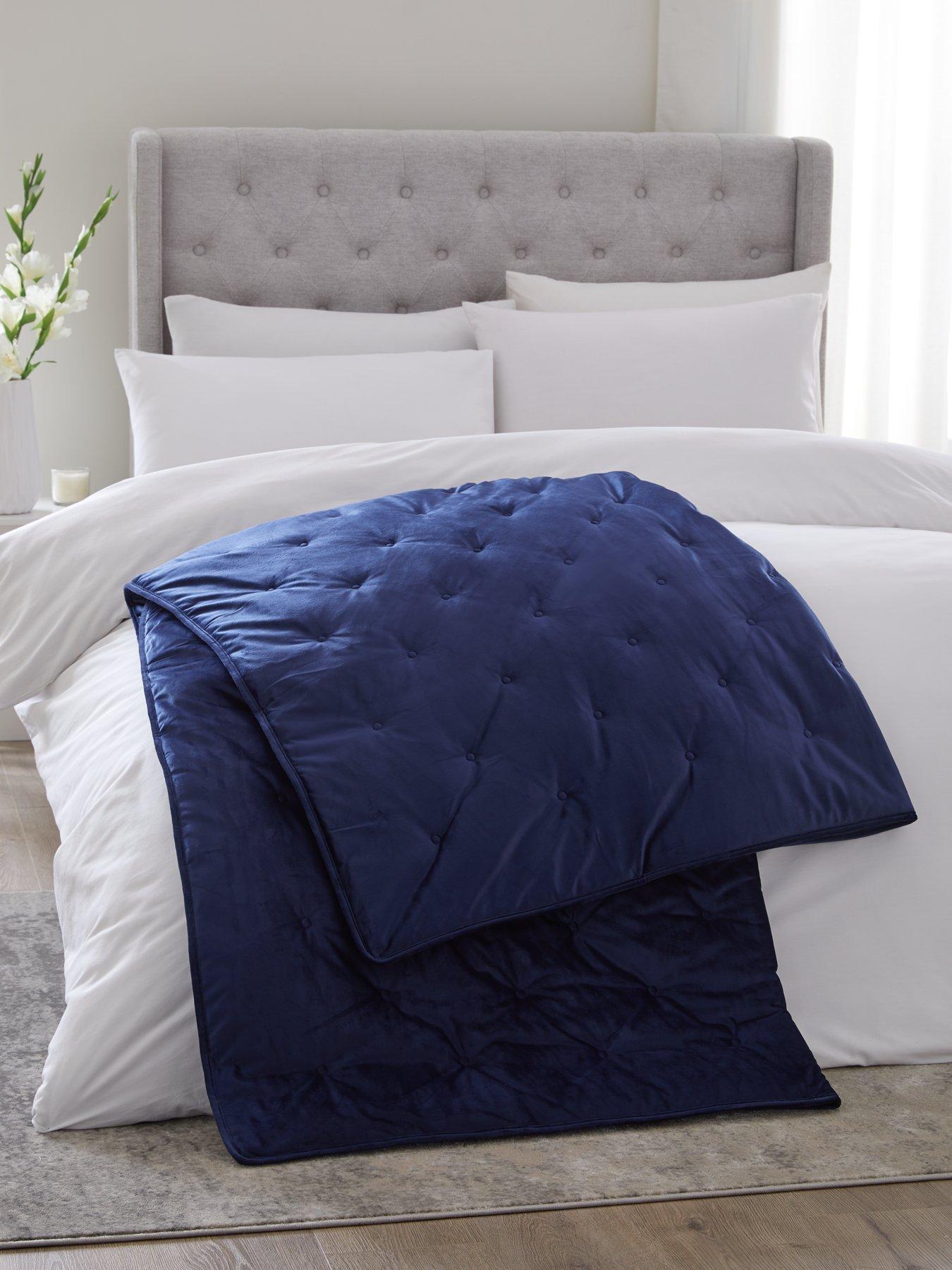 undefined Luxury Velvet Quilted Throw - Grey