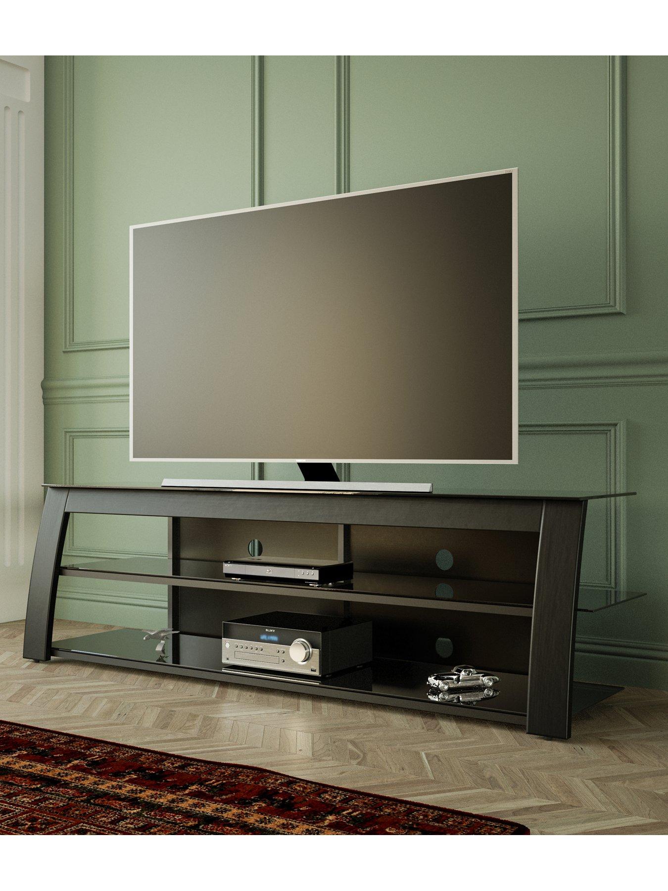 Glass tv stand for deals 65 inch tv