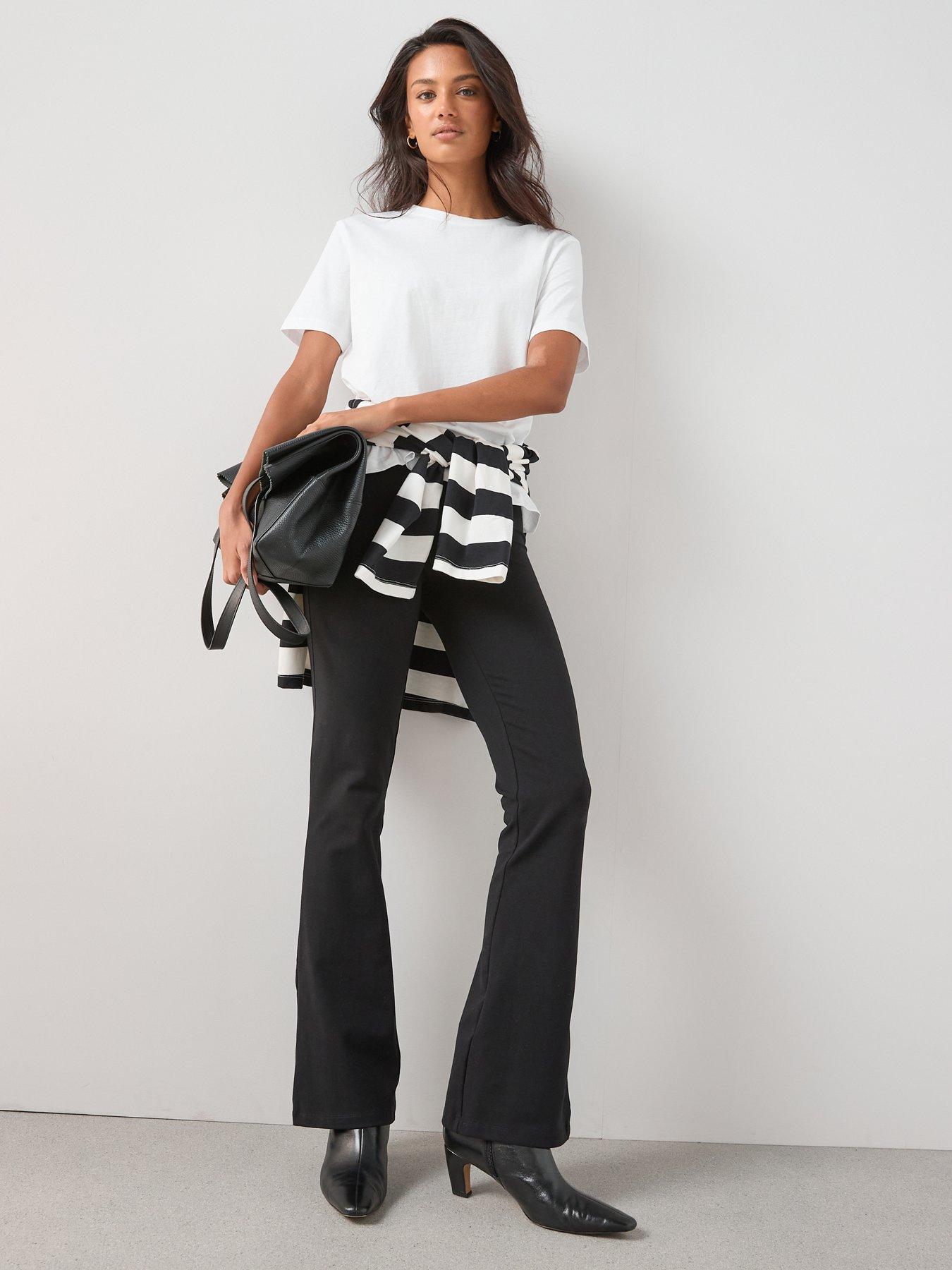 Image 6 of 6 of The Very Collection High Waist Flare Yoga Trousers - Black