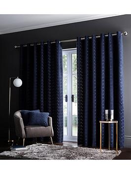 Product photograph of Studio G Lucca Velvet Eyelet Lined Curtains from very.co.uk