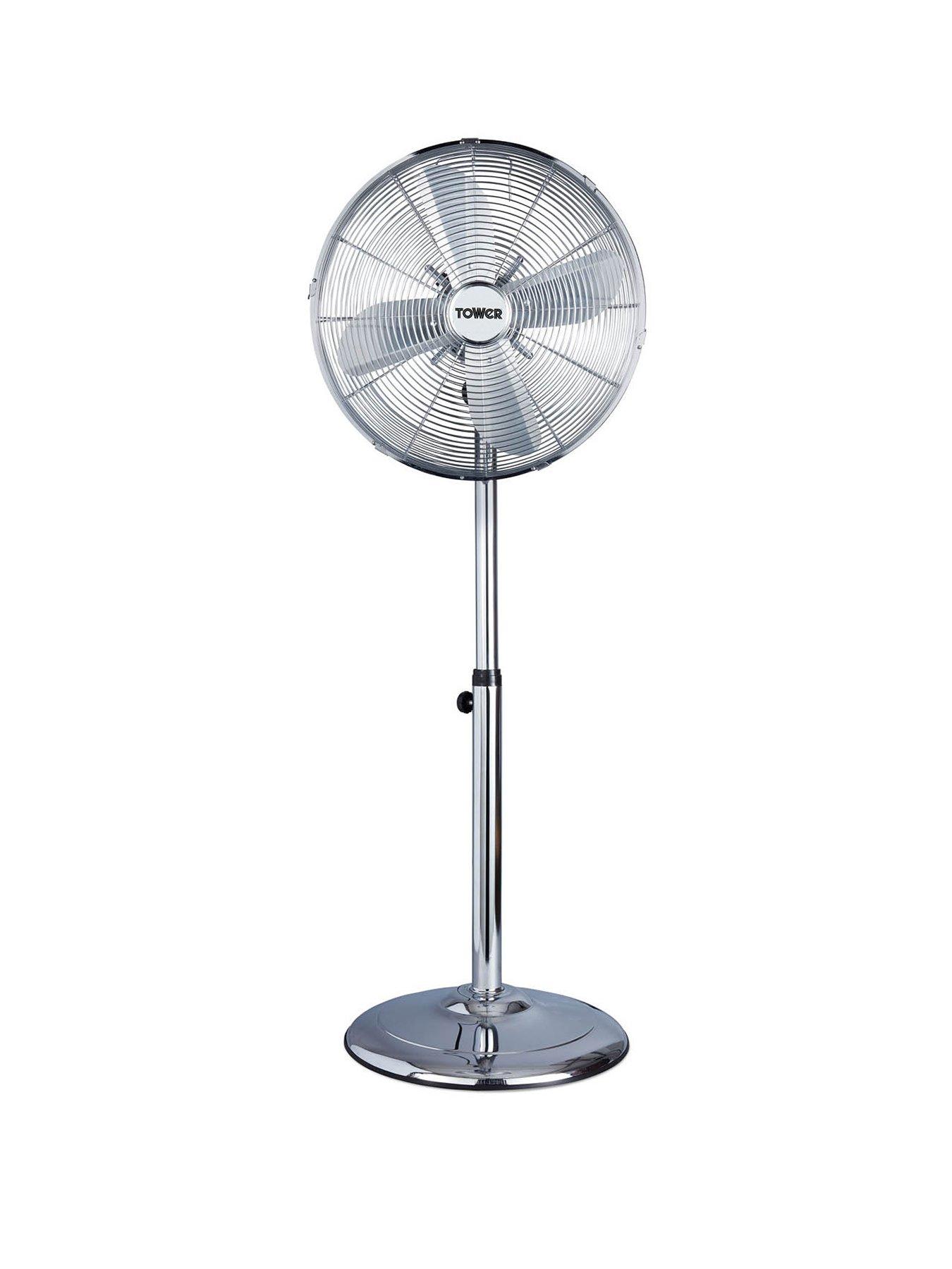 undefined T637000 16 inch Metal Pedestal Fan with 3 Speeds - Chrome