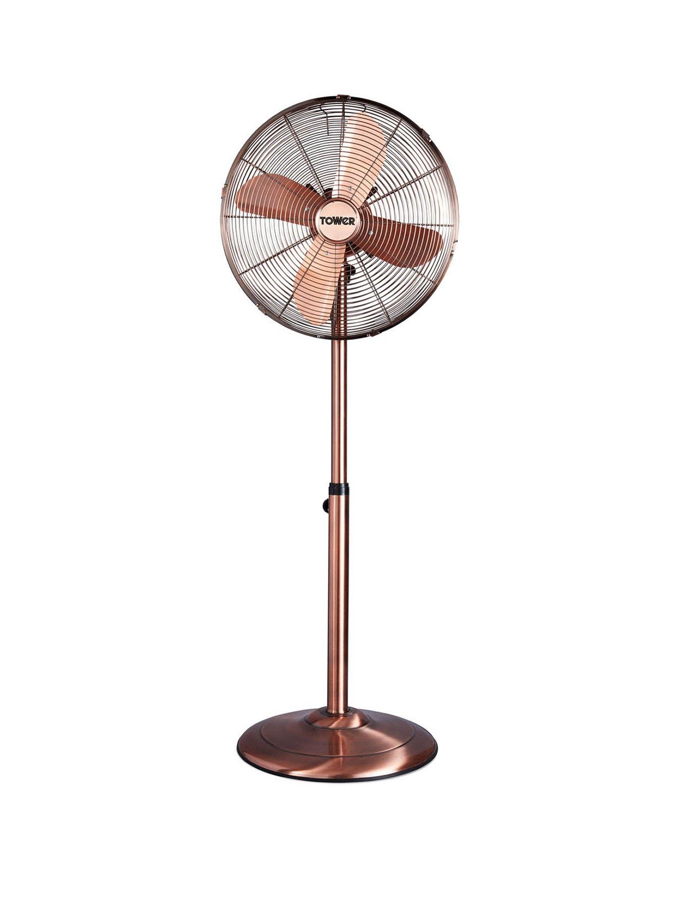 Product photograph of Tower T637000c Metal Pedestal Fan With 3 Speeds Automatic Oscillation Long-life Motor 16 Inch 50w Copper from very.co.uk