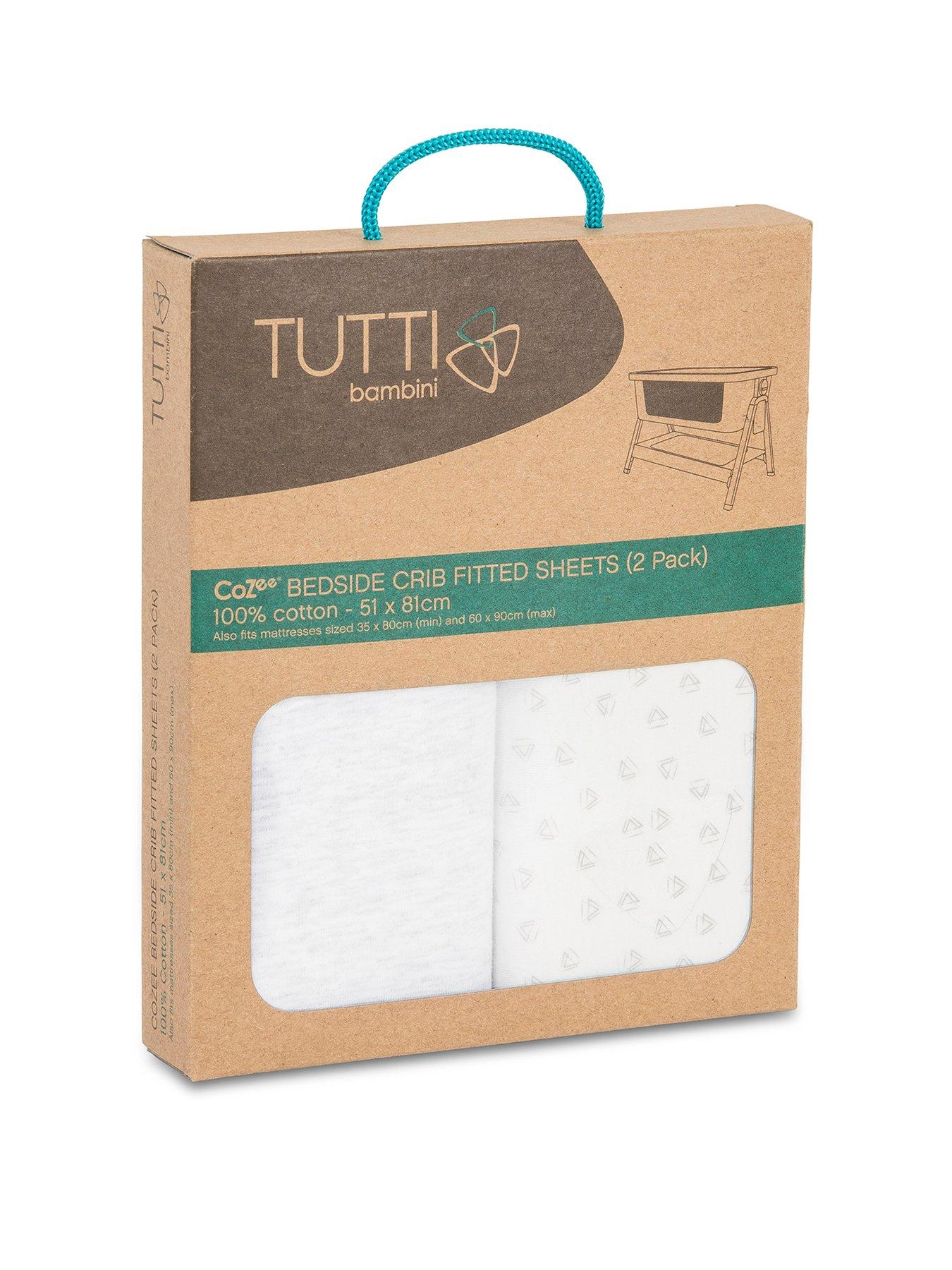 Image 1 of 5 of Tutti Bambini CoZee Fitted Sheets (2 Pack) - Grey / Cloud