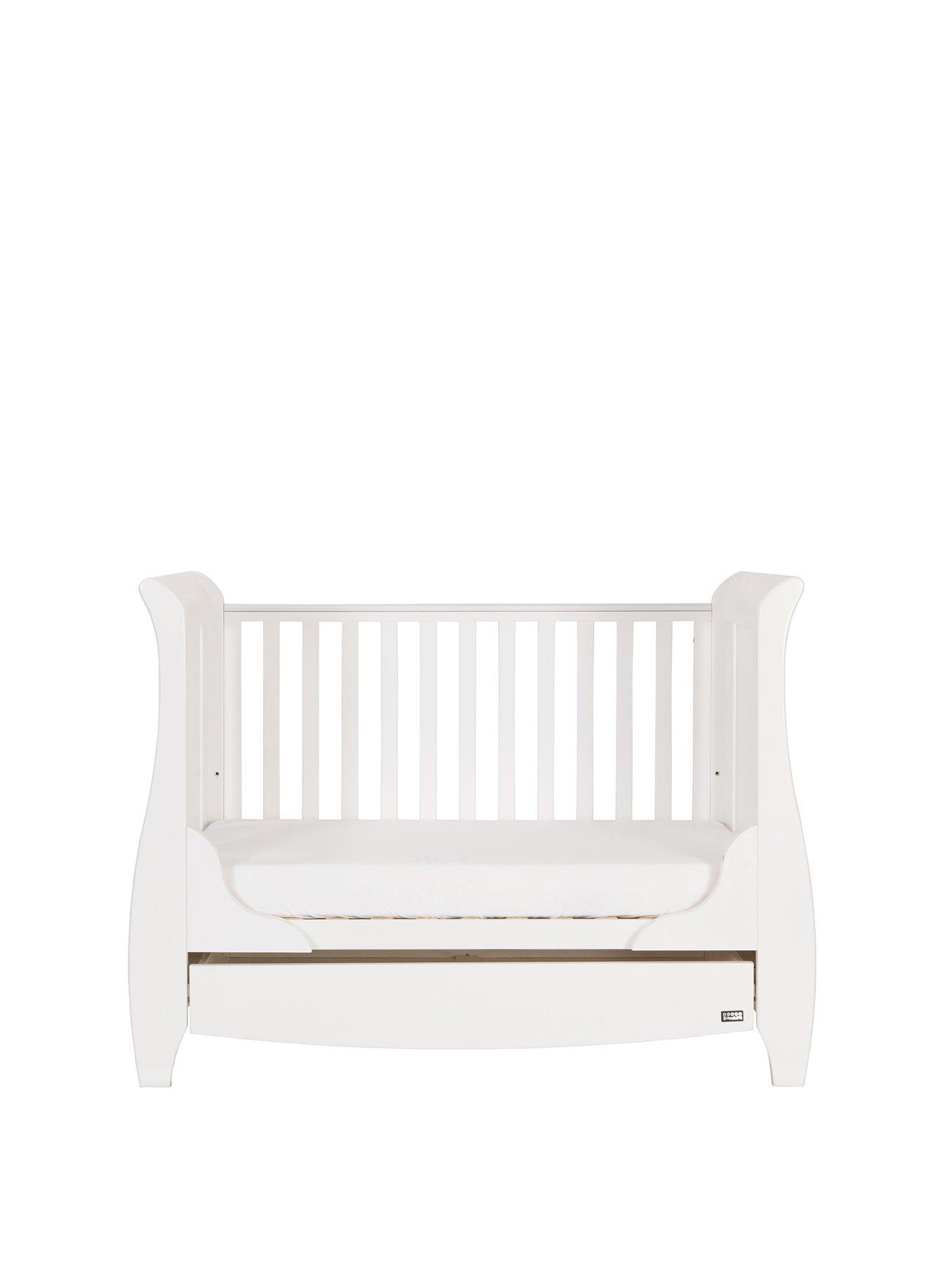 Product photograph of Tutti Bambini Katie Mini Sleigh Cot Bed - White from very.co.uk