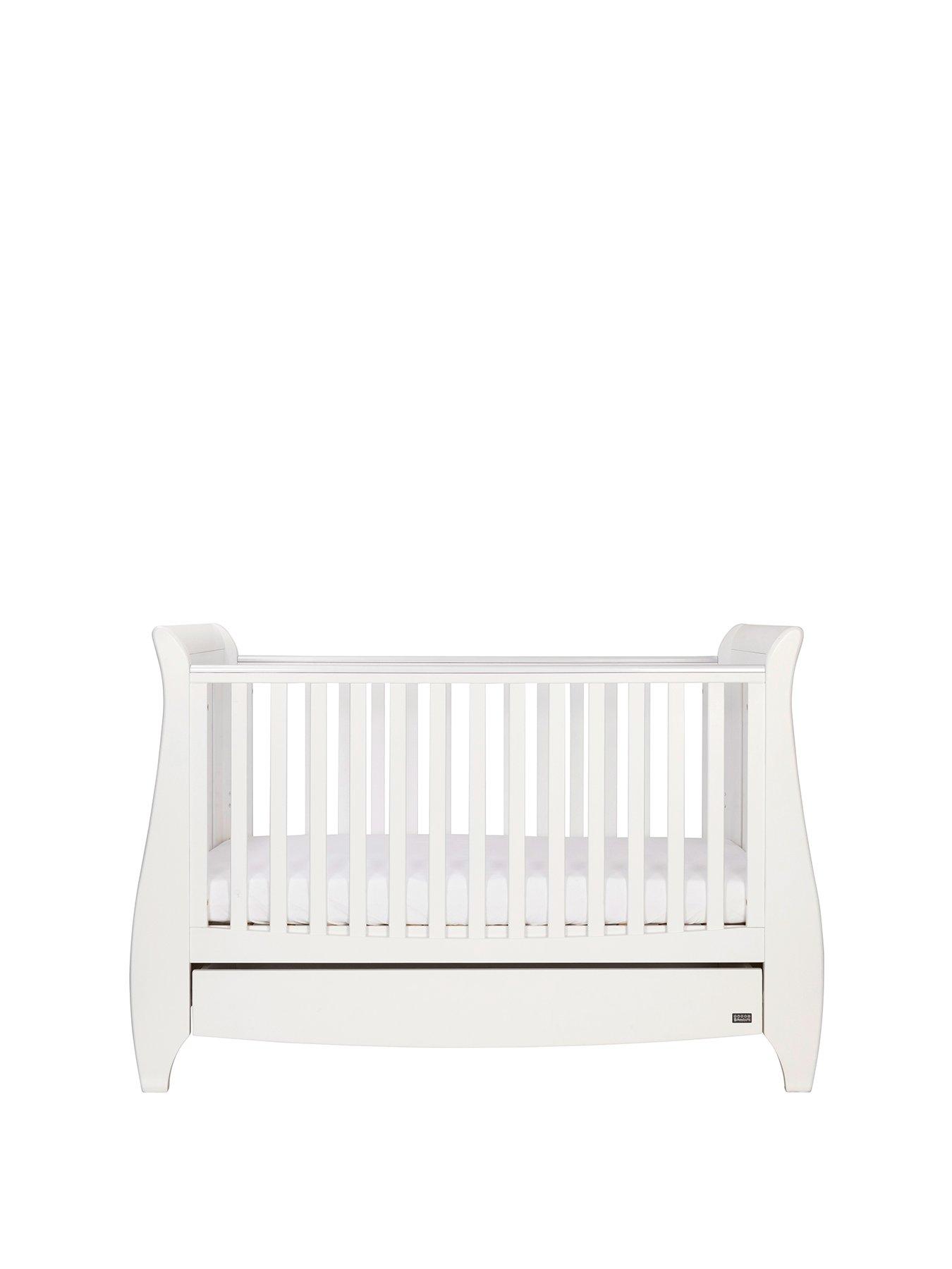 Product photograph of Tutti Bambini Lucas Sleigh 3 In 1 Cot Bed - White from very.co.uk