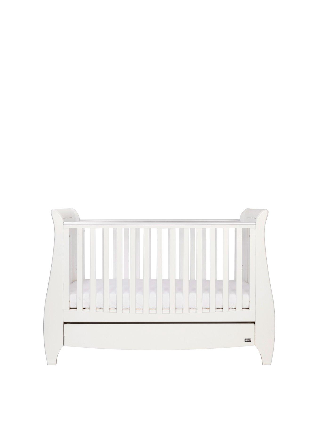 Tutti Bambini Lucas Sleigh 3 in 1 Cot Bed White very.co.uk