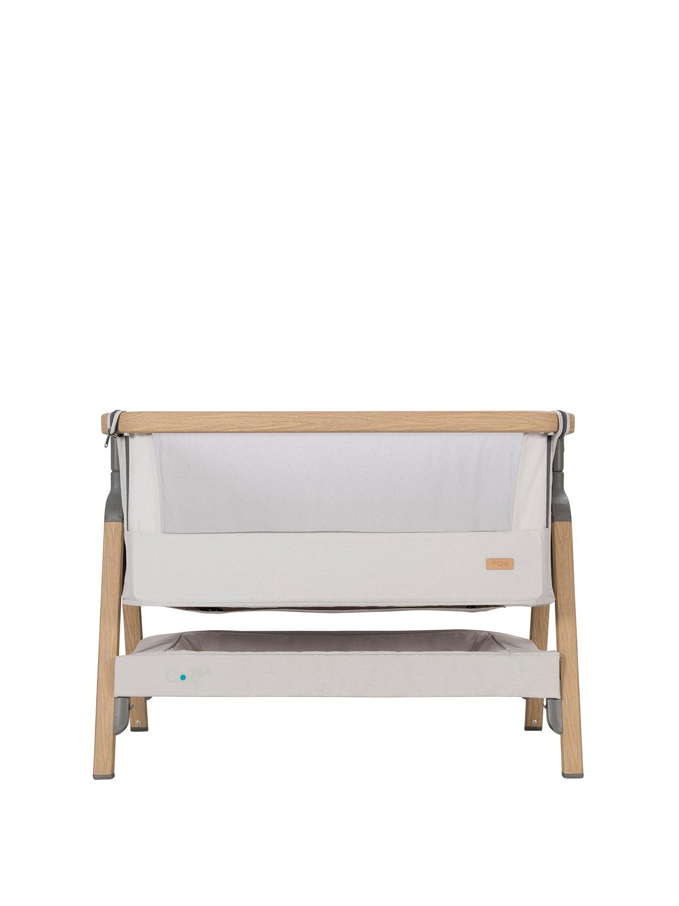 Product photograph of Tutti Bambini Cozee Bedside Crib-oak Sterling Silver from very.co.uk