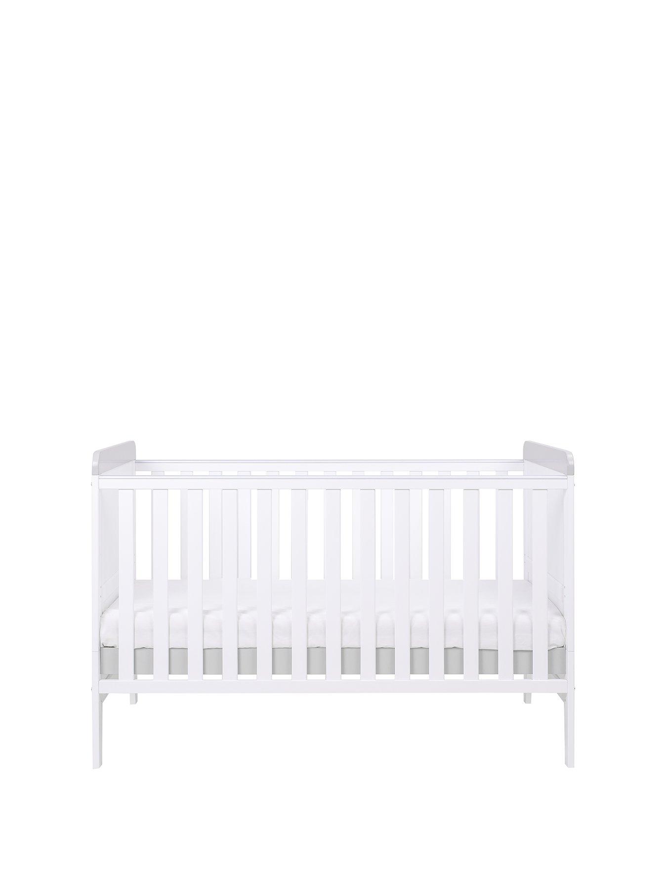 Product photograph of Tutti Bambini Rio Cot Bed With Cot Top Changer Amp Mattress - White Dove Grey from very.co.uk