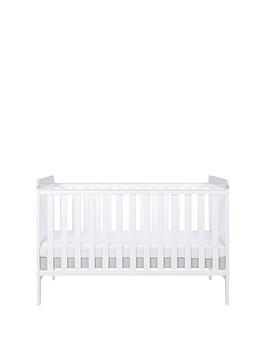 Tutti Bambini Rio Cot Bed With Cot Top Changer & Mattress - White/Dove Grey