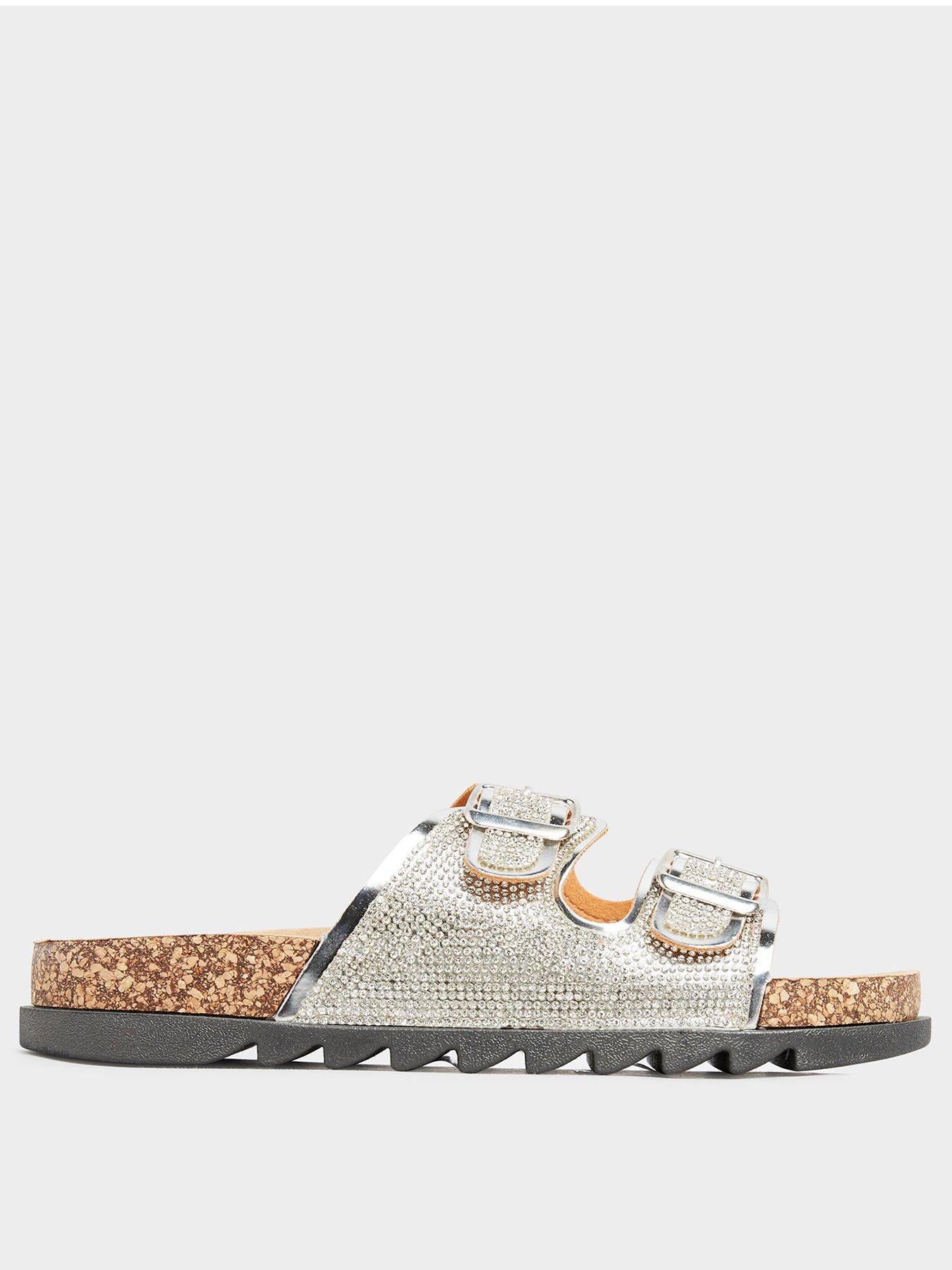 Sparkly clearance footbed sandals