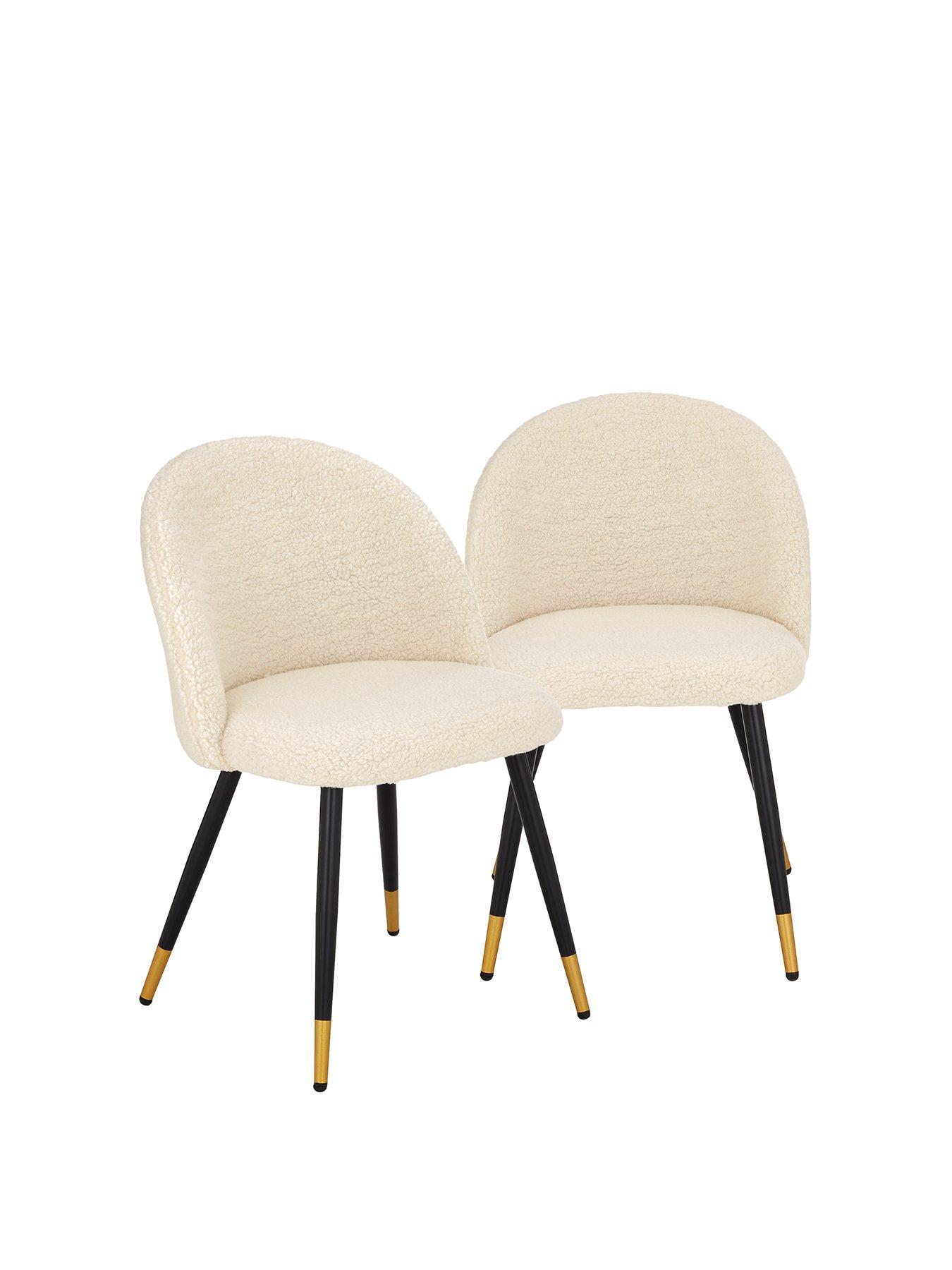 Product photograph of Very Home Pair Of Boucle Dining Chairs from very.co.uk