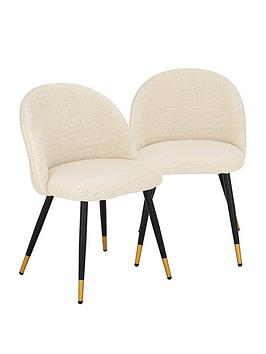 Product photograph of Very Home Pair Of Boucle Dining Chairs - Fsc Reg Certified from very.co.uk