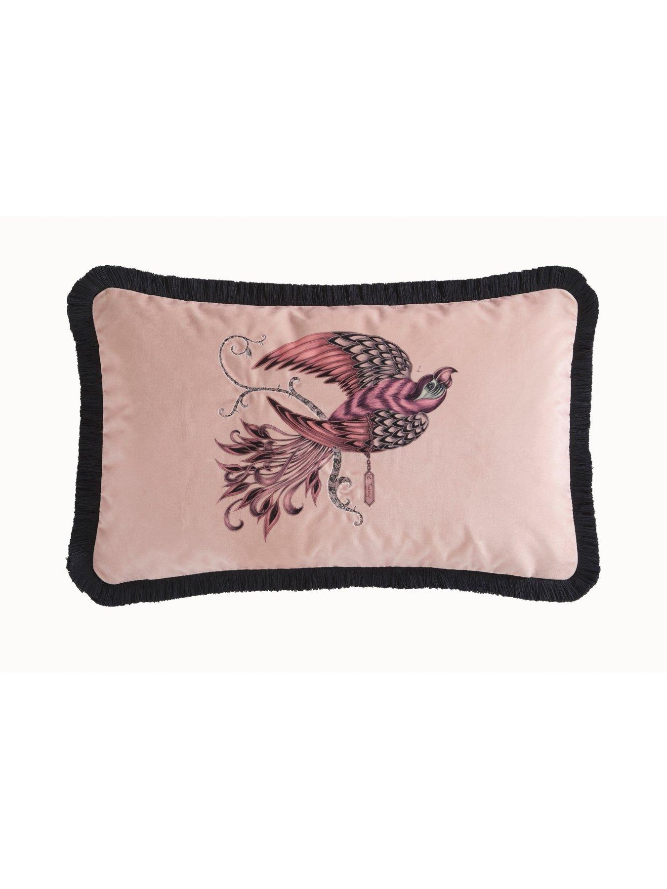 Product photograph of Emma J Shipley Audubon Cushion - Pink from very.co.uk