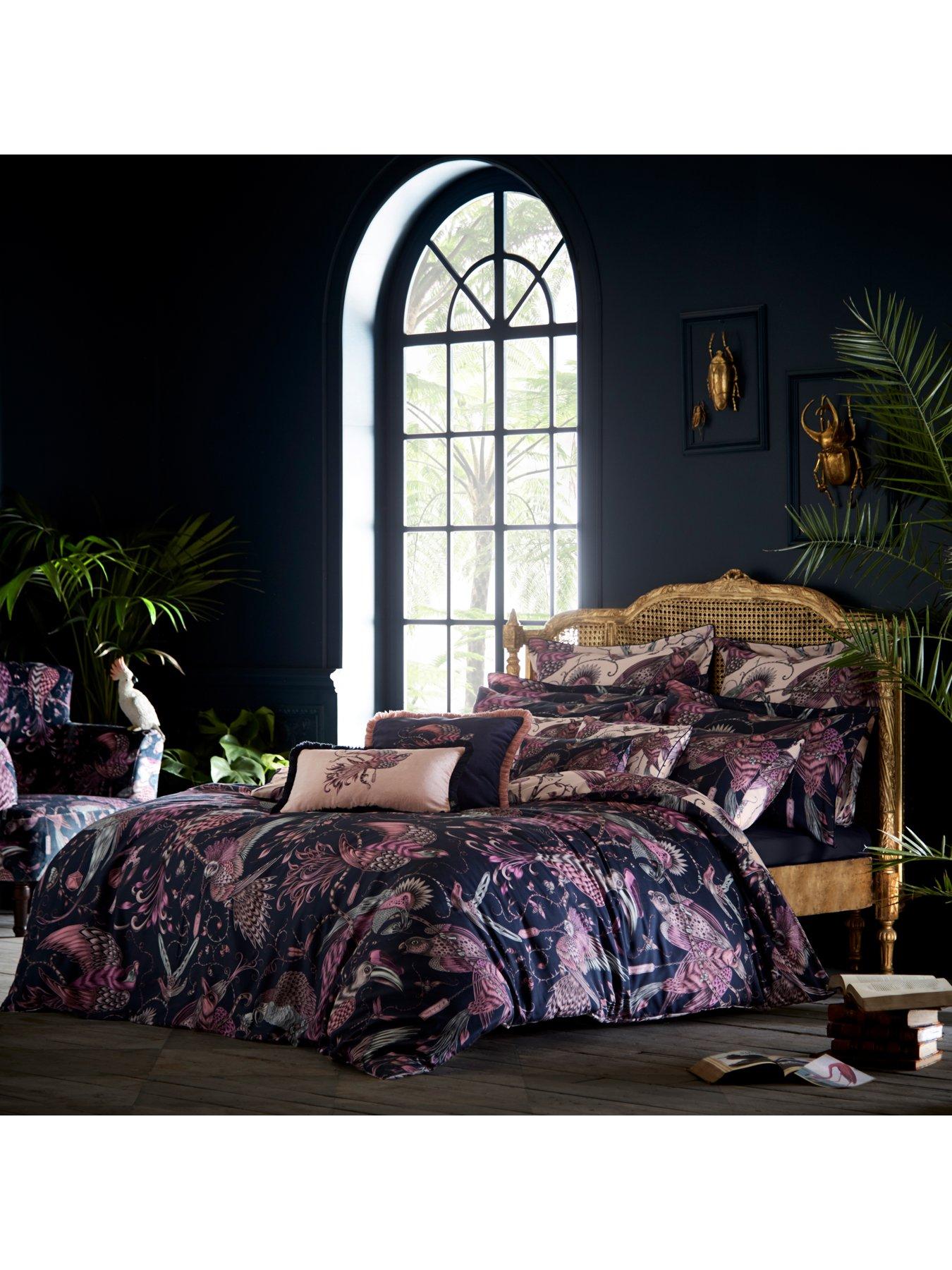 Product photograph of Emma J Shipley Audubon Reversible Duvet Cover - Pink from very.co.uk