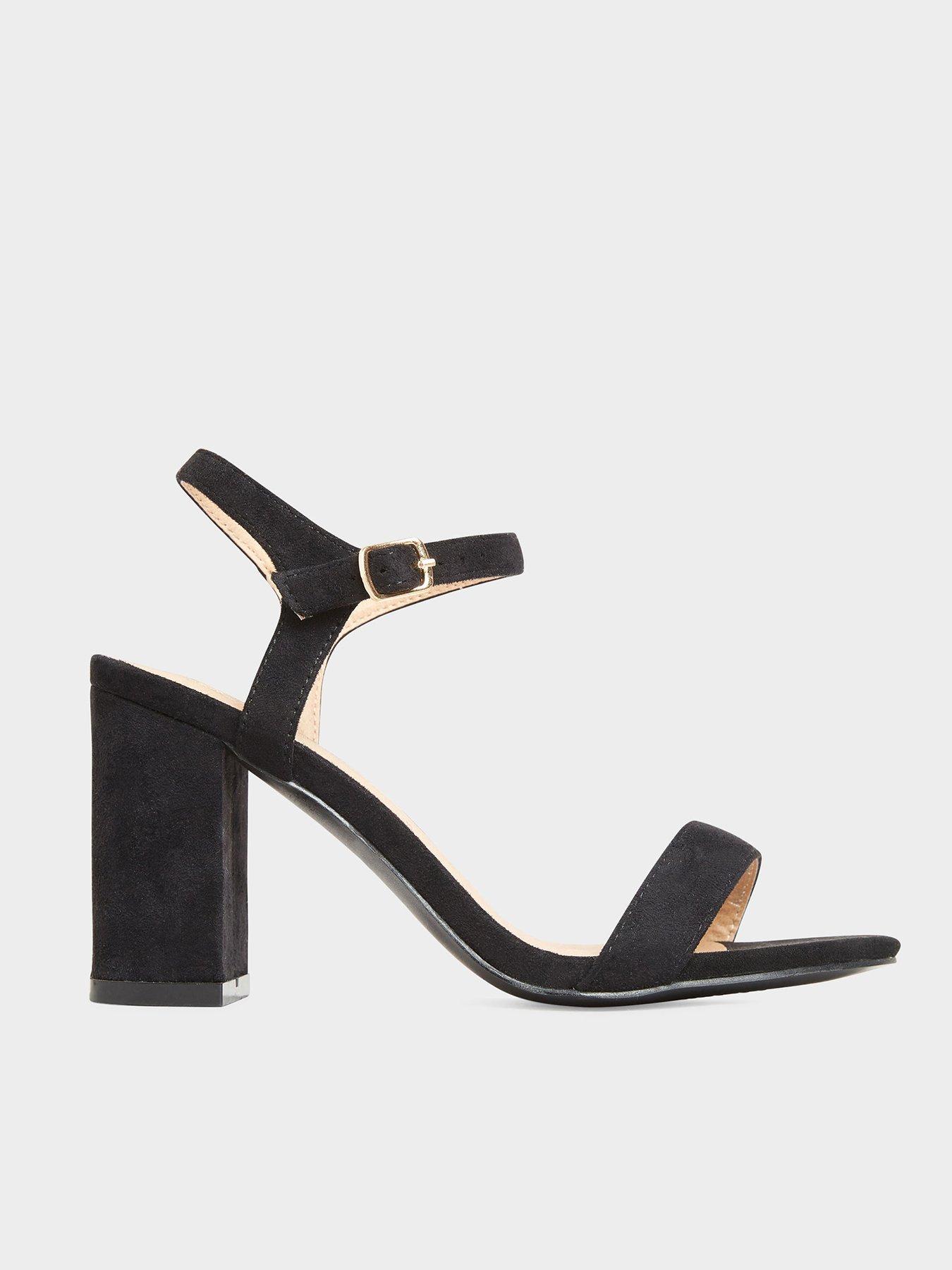 Black suede block heel hot sale sandals