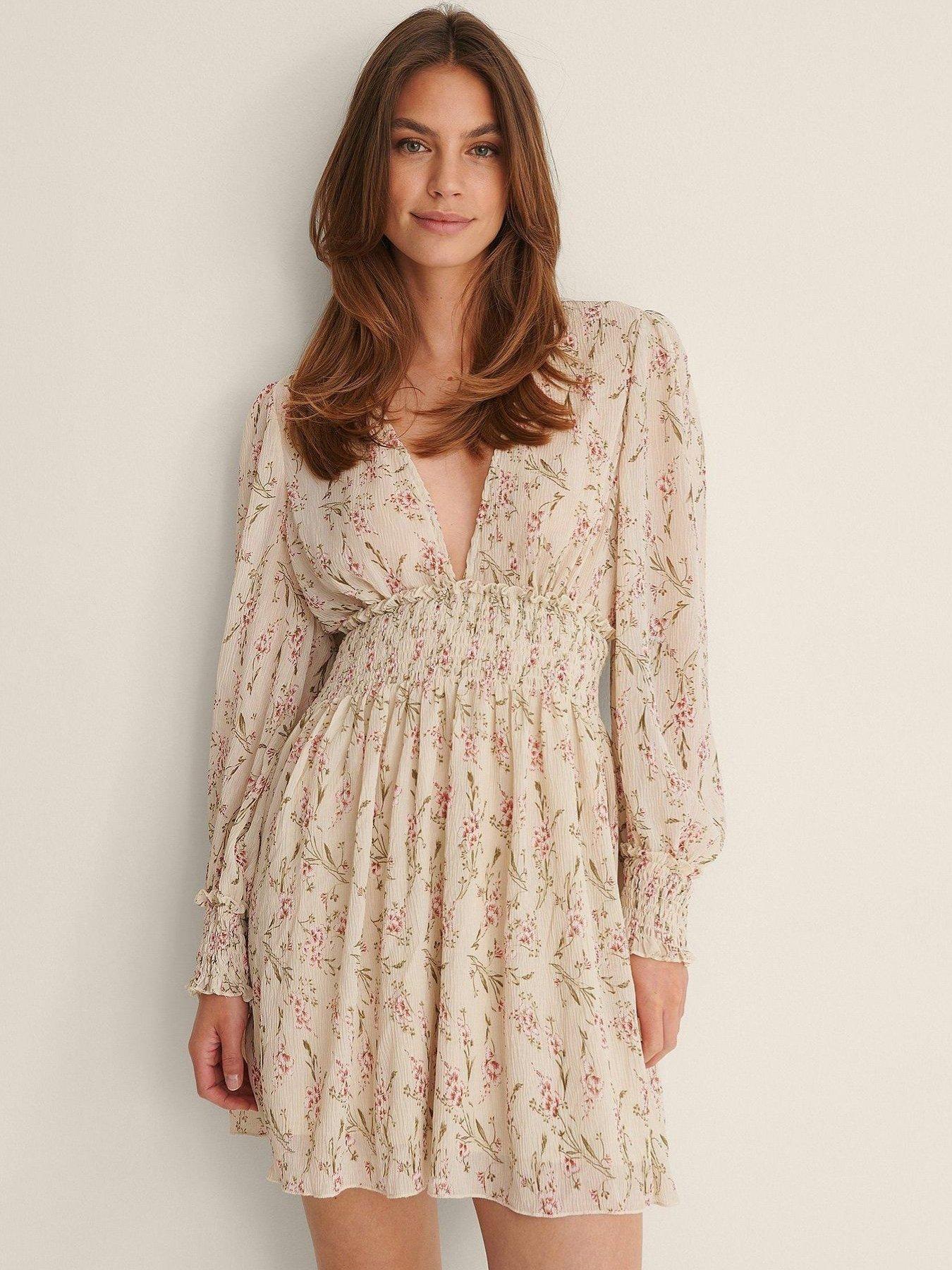 Na-kd Structured Smock Waist Dress 
