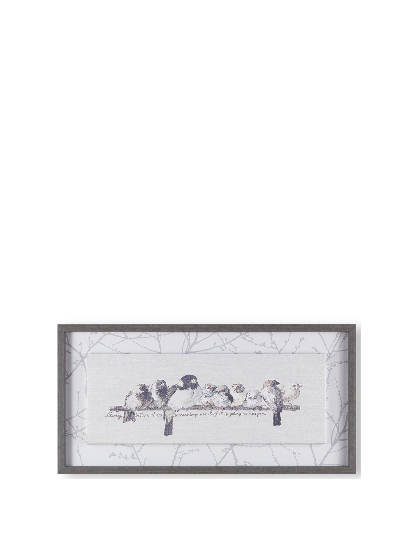 Product photograph of Art For The Home Innocence Birds Framed Canvas from very.co.uk