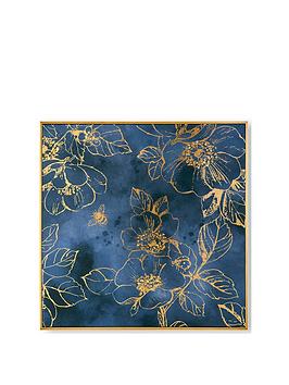 Product photograph of Art For The Home Golden Blooms Framed Canvas from very.co.uk