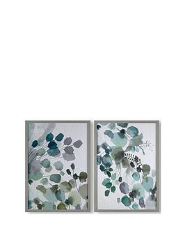 Product photograph of Art For The Home Set Of 2 Sage Springs Framed Canvas from very.co.uk