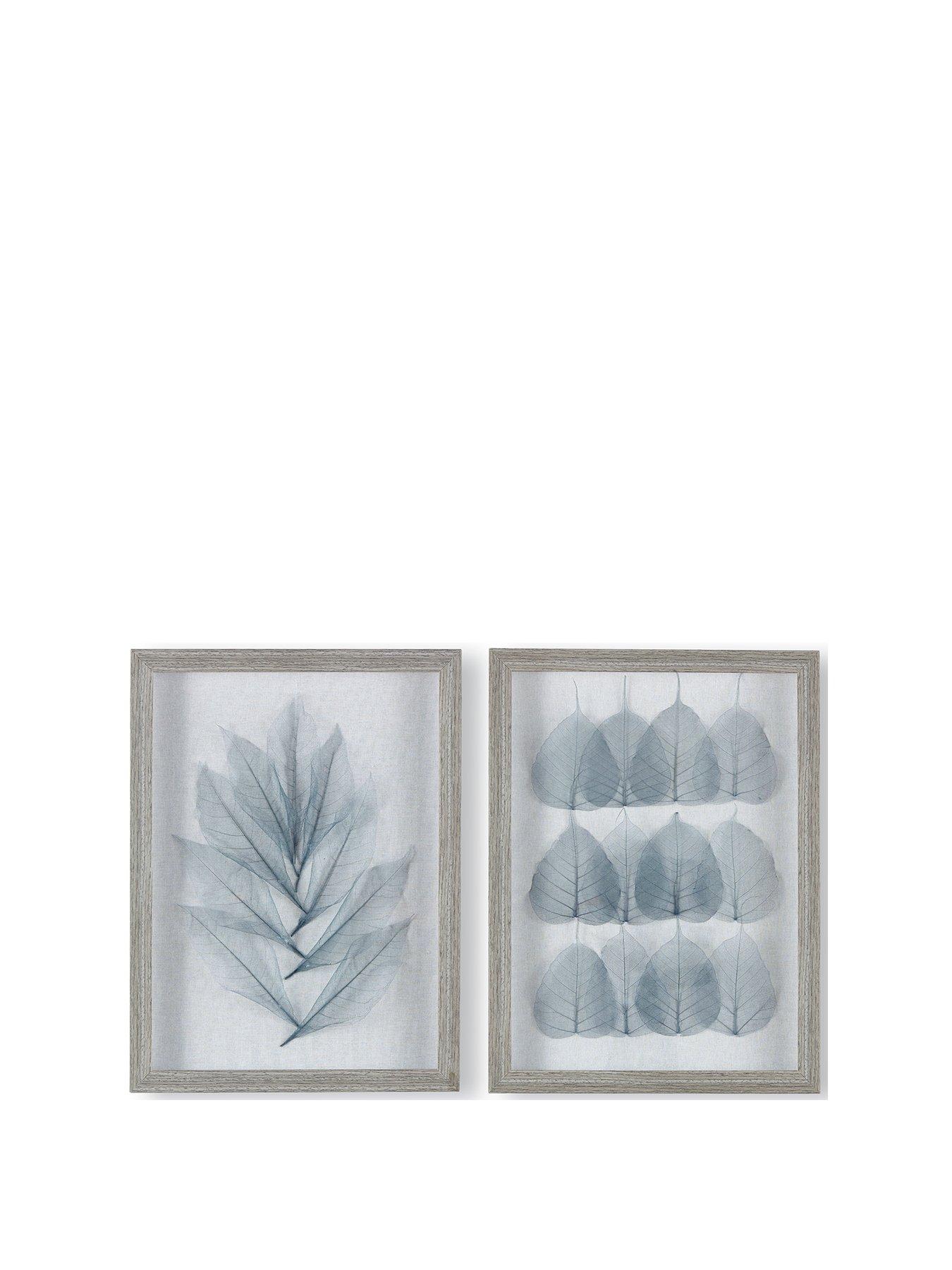 Product photograph of Art For The Home Set Of 2 Delicate Leaves Framed Art from very.co.uk