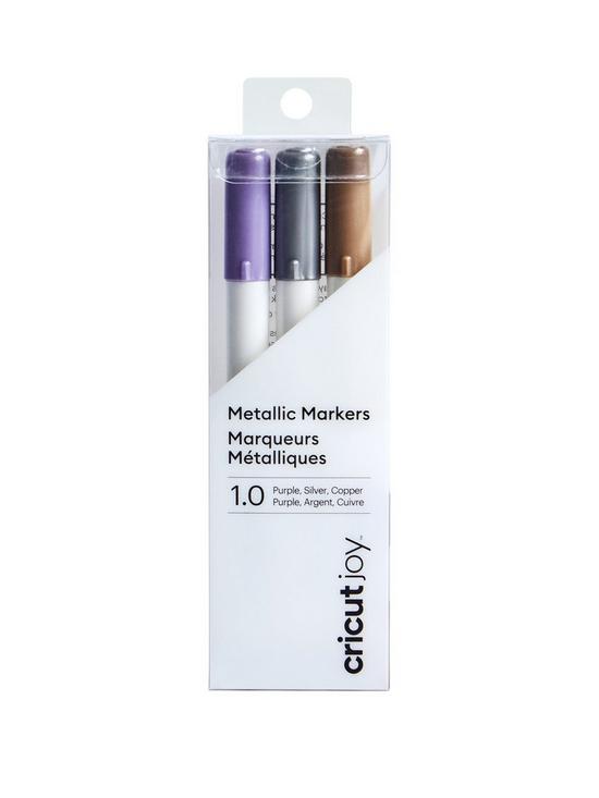 front image of cricut-joy-medium-point-markers-3-pack-violet-silver-copper