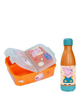 Product photograph of Peppa Pig Water Bottle And Lunch Box from very.co.uk