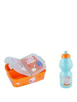 Product photograph of Peppa Pig Sports Water Bottle And Lunch Box from very.co.uk