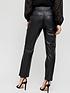  image of v-by-very-faux-leather-wrap-waist-straight-leg-trousers-blacknbsp