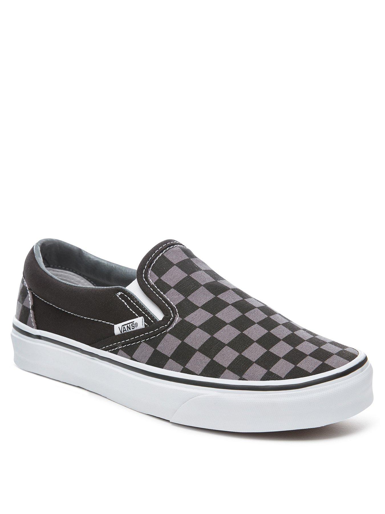 Vans Mens Classic Slip-On Trainers - Black/Grey Check | very.co.uk