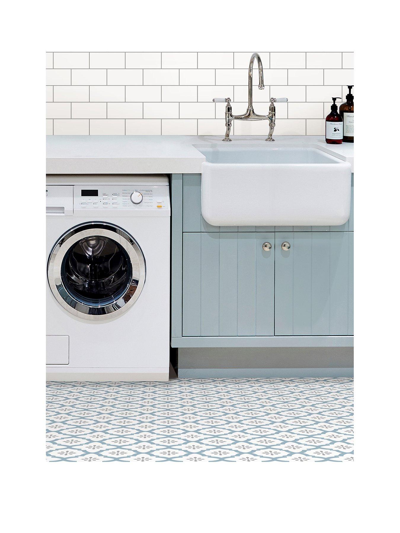 Product photograph of Floor Pops Pack Of 10 Alfama Peel Amp Stick Floor Tiles from very.co.uk