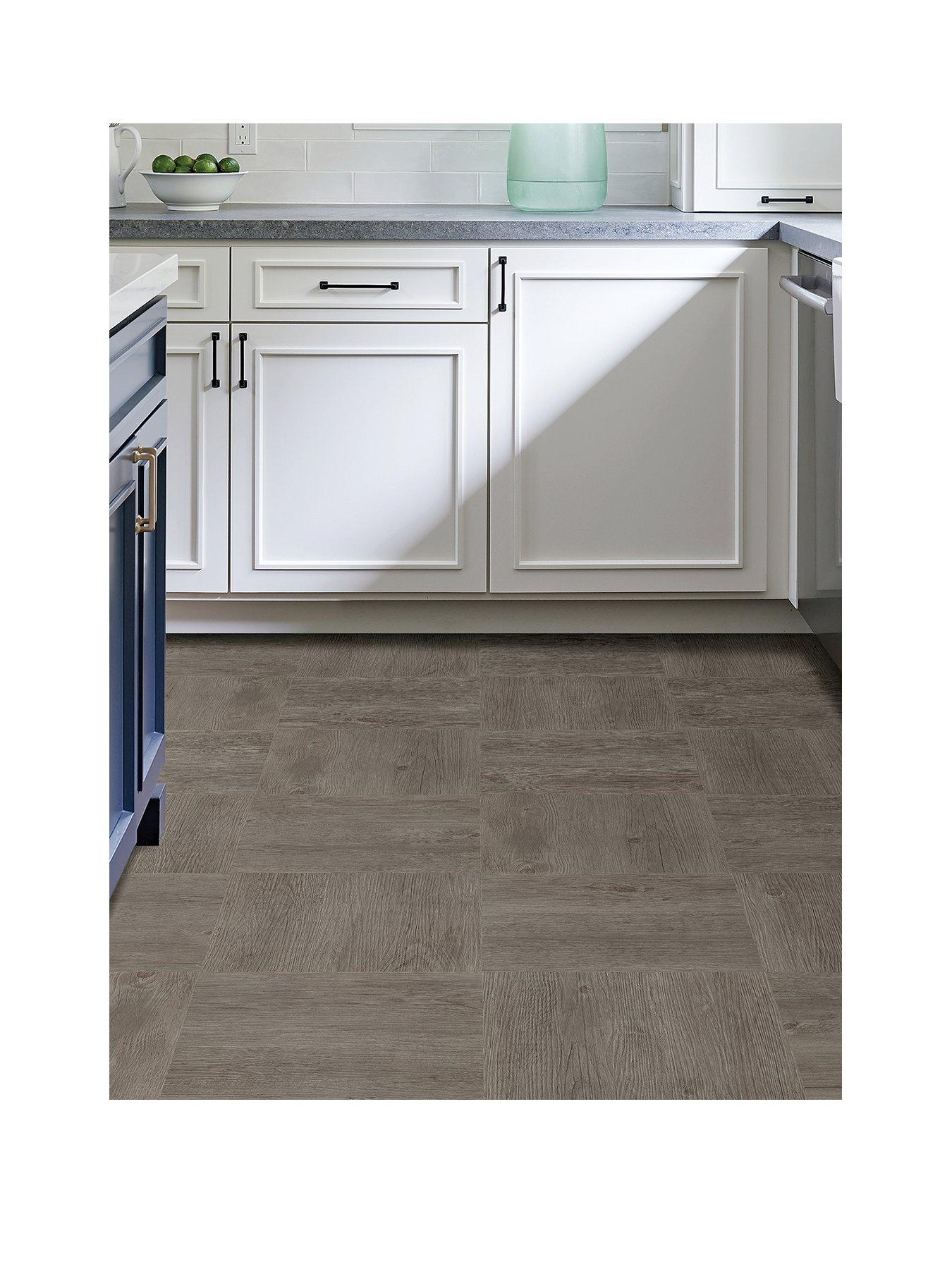 Image 1 of 6 of Floor Pops Pack of 10 Ashwood Peel &amp; Stick Floor Tiles