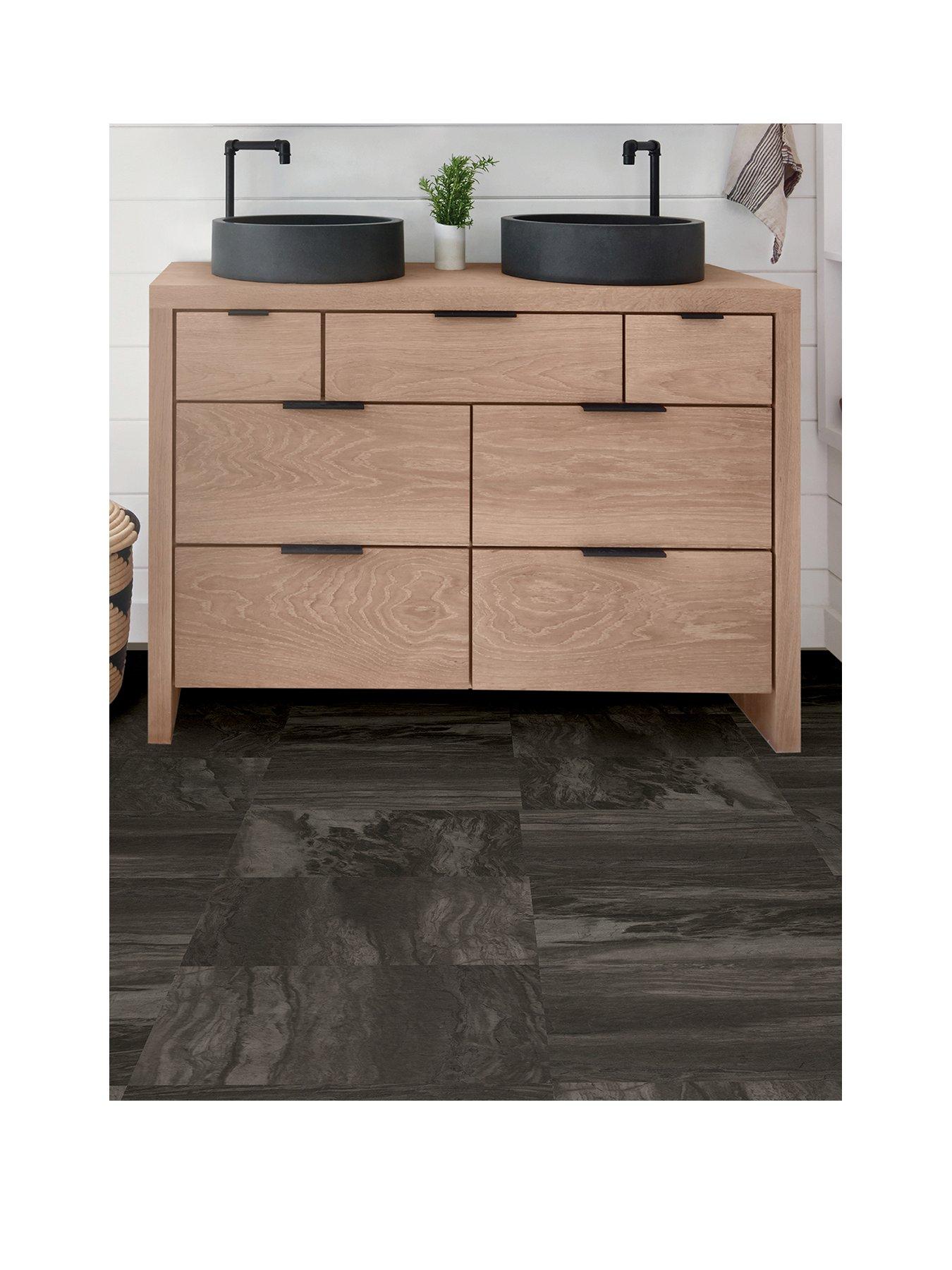 Product photograph of Floor Pops Pack Of 10 Raven Peel Amp Stick Floor Tiles from very.co.uk