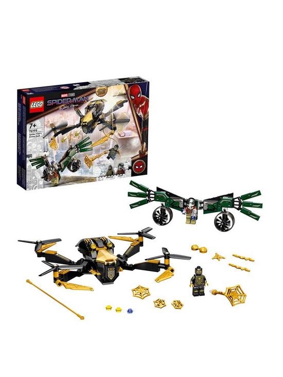 front image of lego-spiderman-spider-manrsquos-drone-duel-set-76195