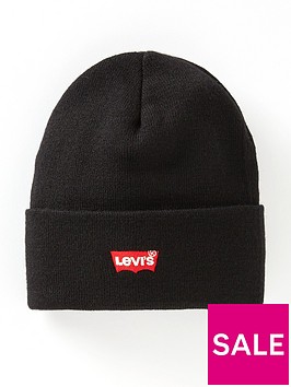 levis-batwingnbspembroidered-beanie-hat-black