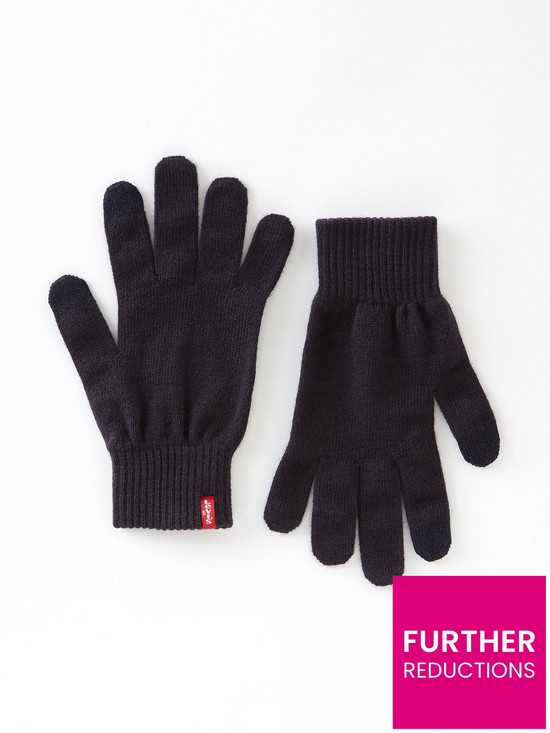 front image of levis-ben-touch-screen-gloves-navy