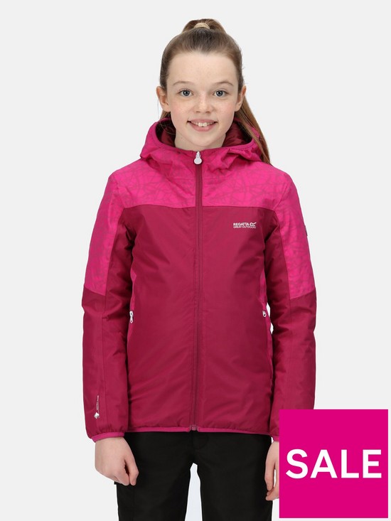 front image of regatta-kids-volcanics-v-waterproof-insulated-jacket-pink