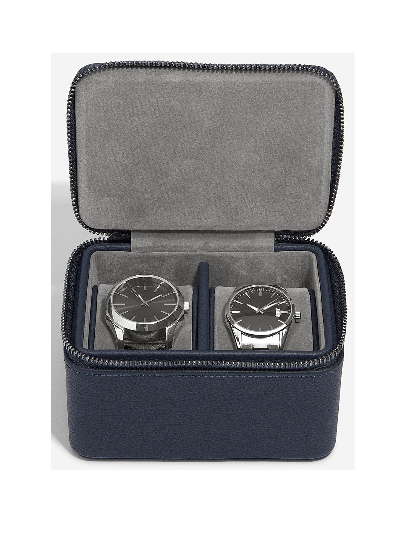 Stackers Large Zipped Watch Box - Navy