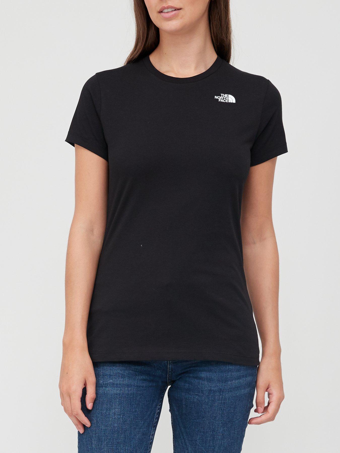 Women Short Sleeve Simple Dome T-Shirt - Black