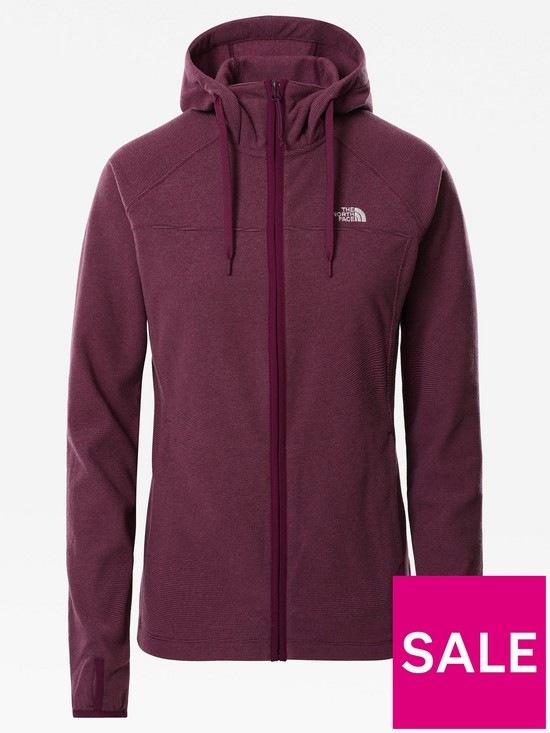 front image of the-north-face-homesafe-full-zip-fleece-hoodie-purple