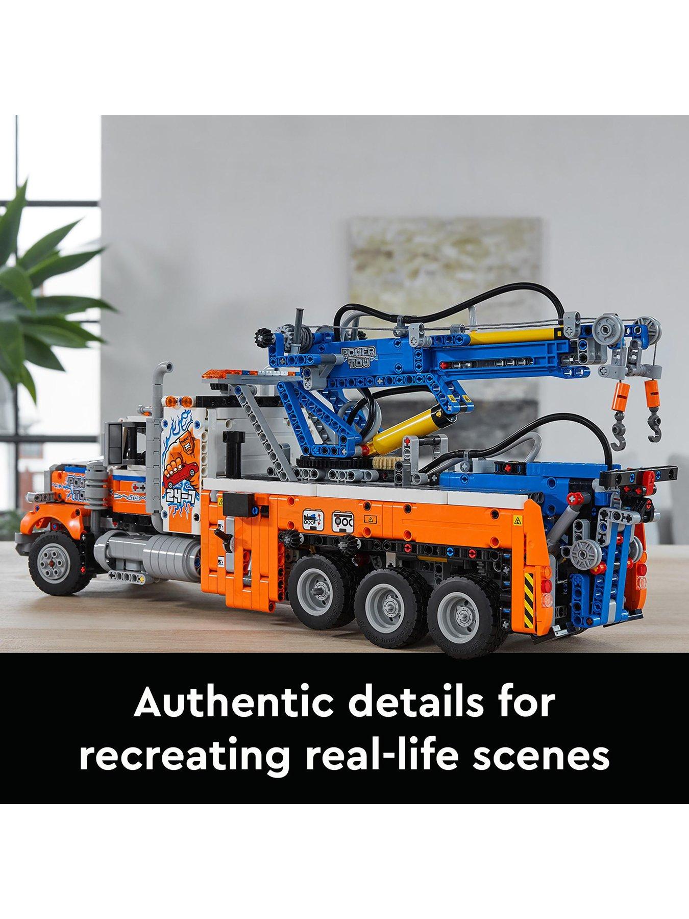 lego technic 42128 heavy duty tow truck toy with pneumatic