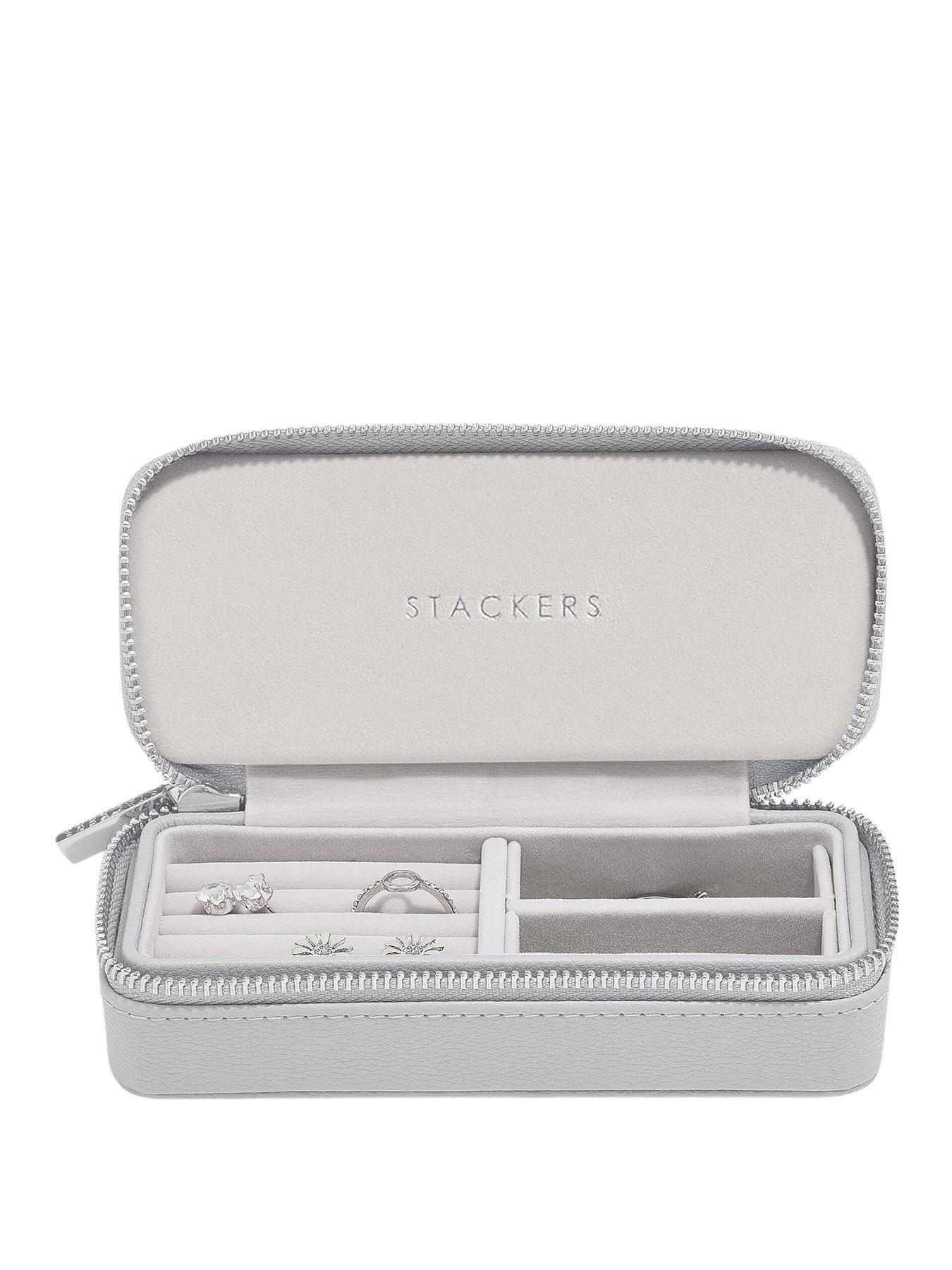 undefined Zipped Travel Jewellery Box - Pebble Grey