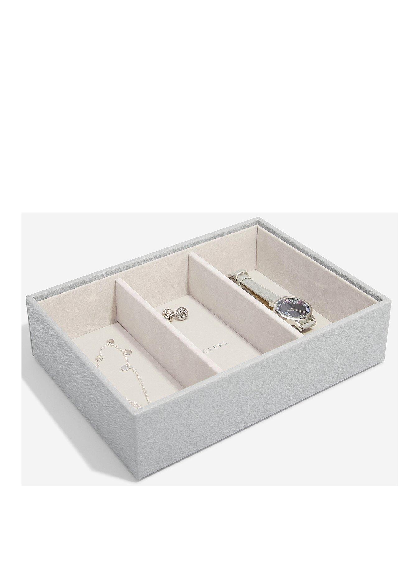Stackers Classic 3 Section Watch  &  Accessory Box - Light Grey