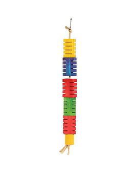 Product photograph of Happy Pet Groovy Colour Blocks Bird Toy from very.co.uk