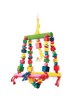 Product photograph of Happy Pet Parrot Toy Double Swing from very.co.uk