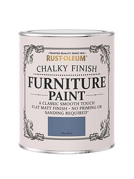 Product photograph of Rust-oleum Chalky Finish 750 Ml Furniture Paint Ndash Blue River from very.co.uk